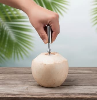 Como usar o furador de coco da forma correta e com segurança